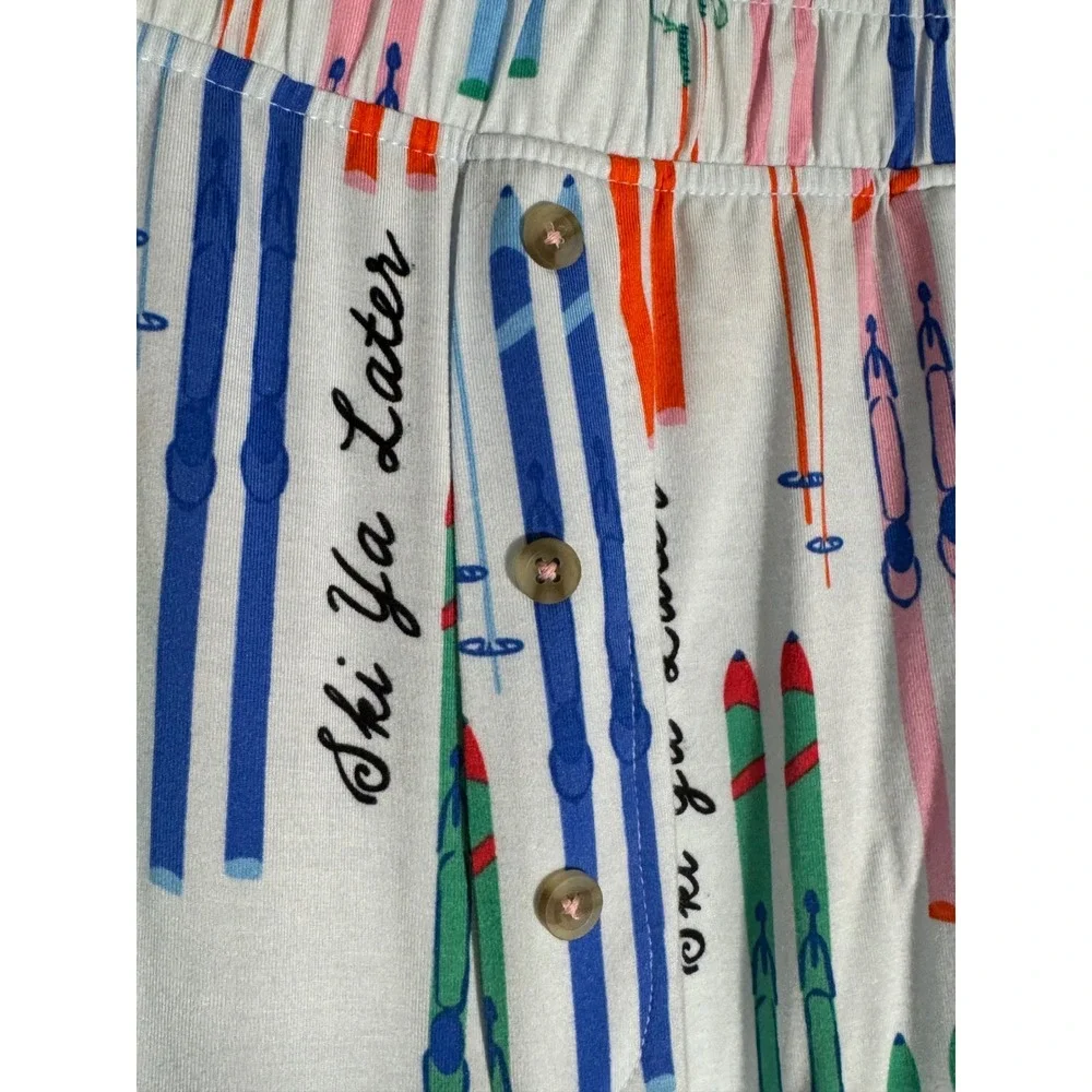 Anthropologie Emily Taylor Ski Ya Later Pajama Pants White Modal Large - Picture 3 of 10